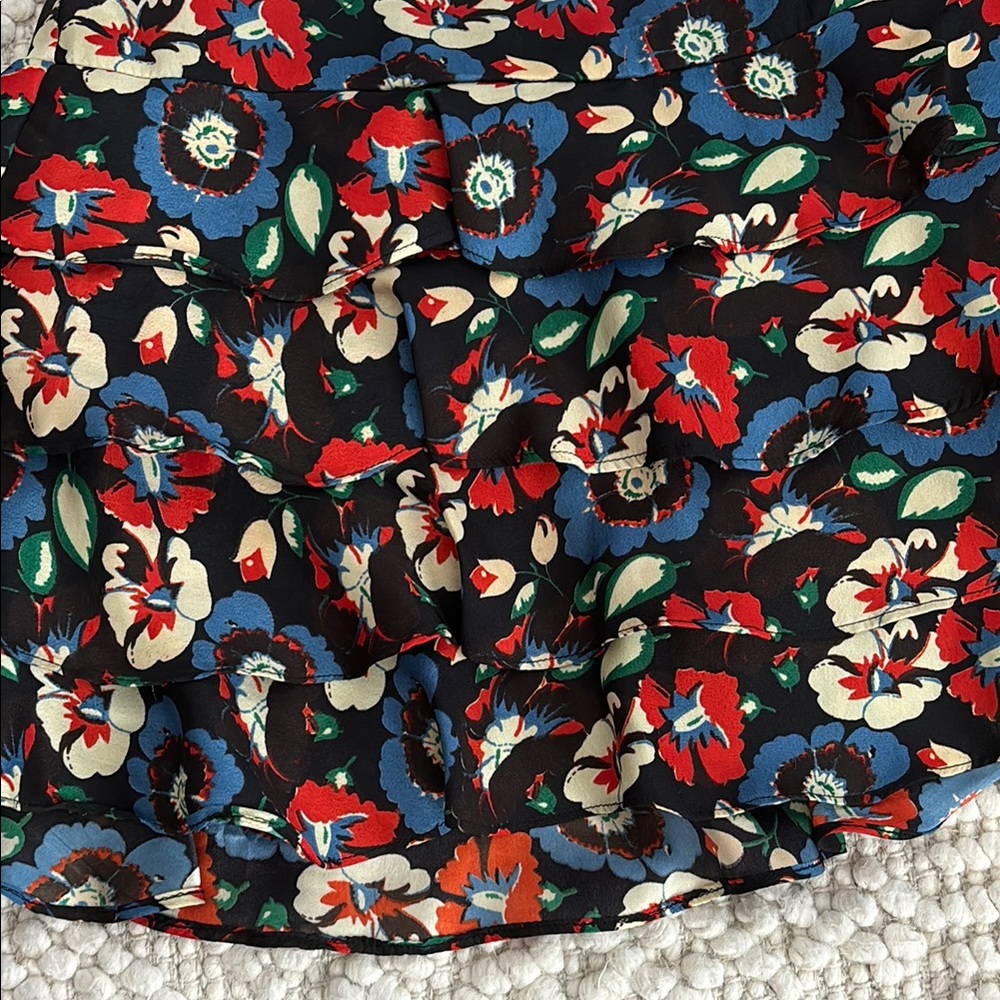 Topshop Ruffle Skirt Red, Black, Blue Ruffled Mini - Picture 3 of 4
